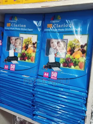 Clarion Glossy Inkjet Photo Sticker Paper A4 50 Sheets .