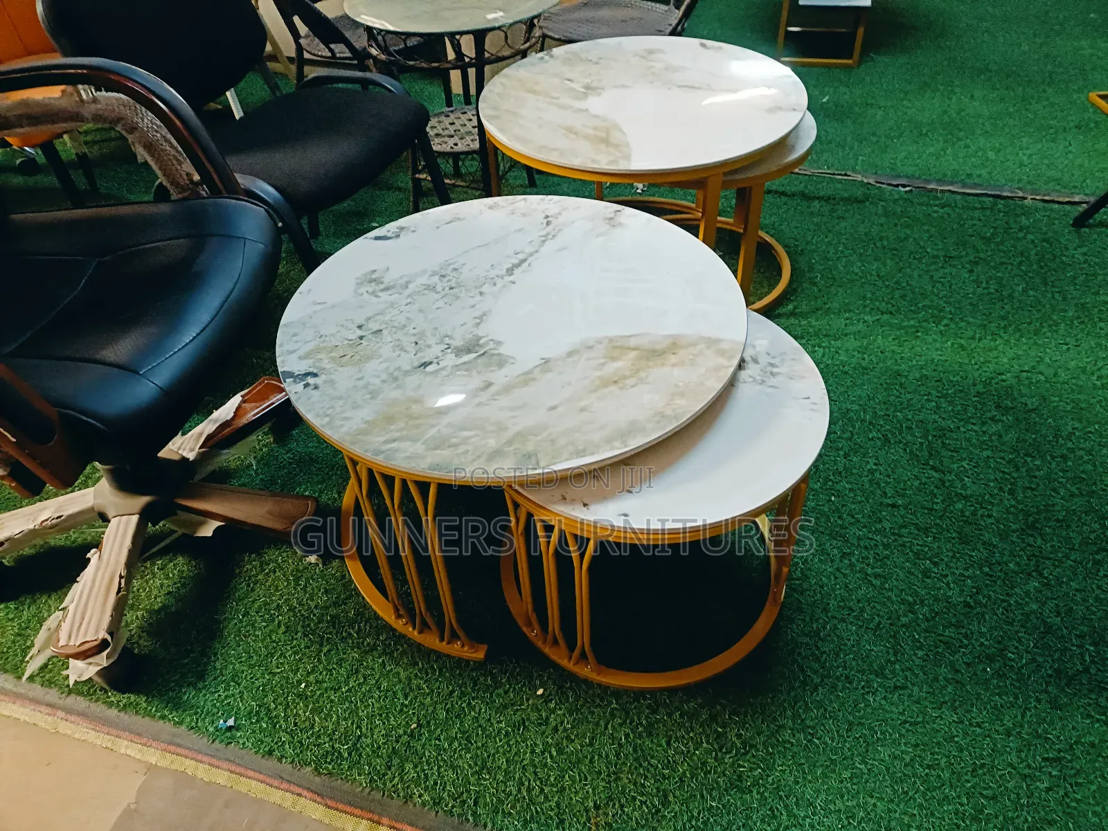 Twin Marble Coffee Tables.