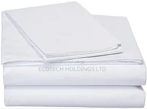 Size 7*8 Plain White Cotton Bedsheet J8k