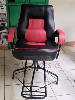 Simple Redblack Rotatable Chair