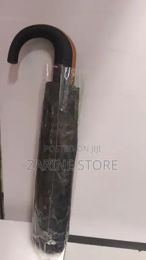 Black Rain Umbrella With Modernized Handle