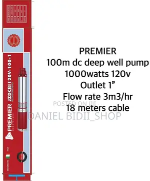 Premier 100m Dc Deep Well Pump 1000w 1inch