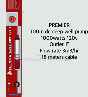 Premier 1000W 100m DC Deep Well Submersible Pump