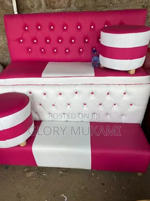 Pink Pedicure Set With Puff Stool