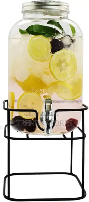 8L Glass Beverage Dispenser With Tap and Stand