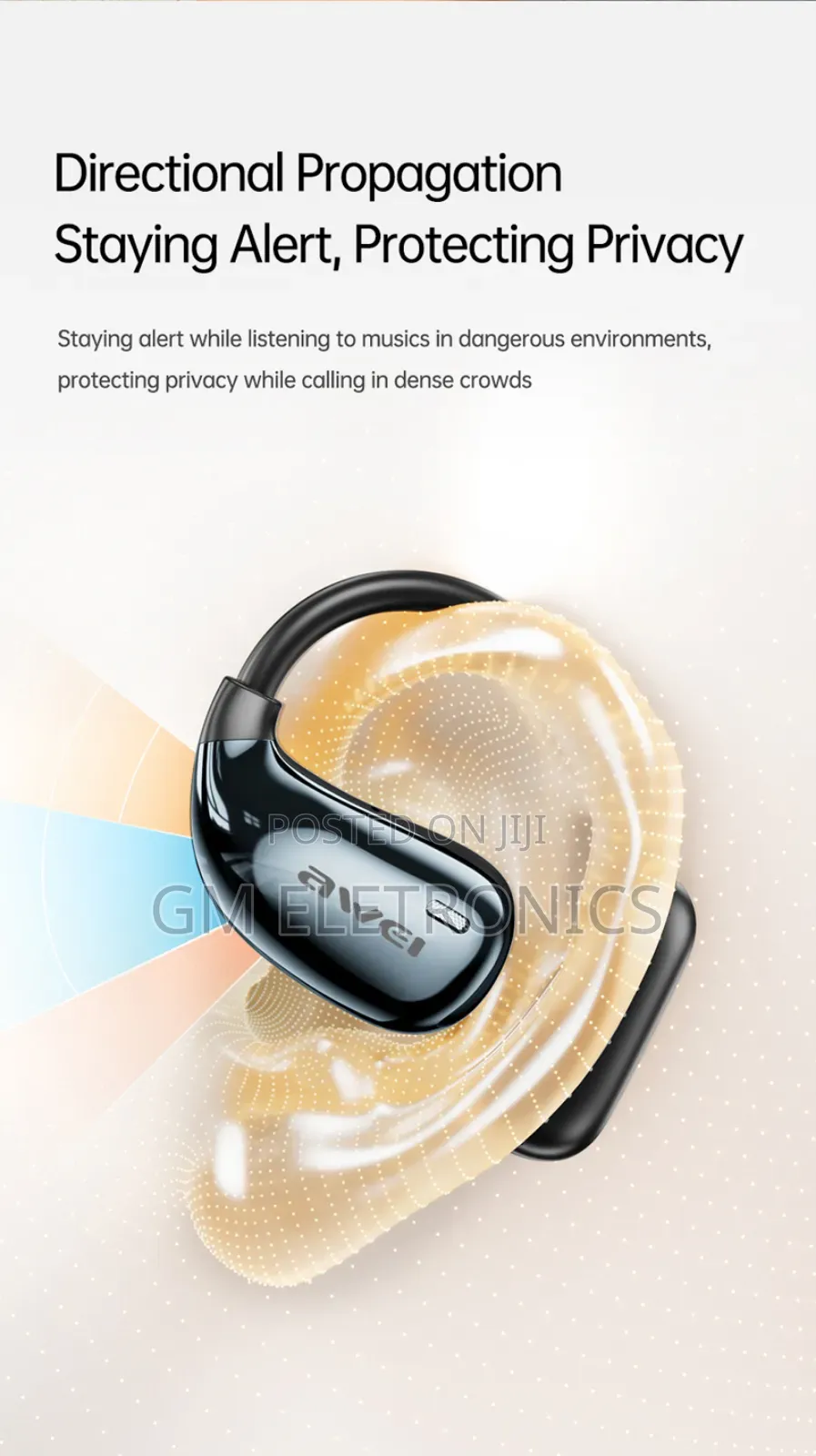 Awei Ows T98 Ear-Hook Bt Earphone Ipx6 Waterproof- Black.