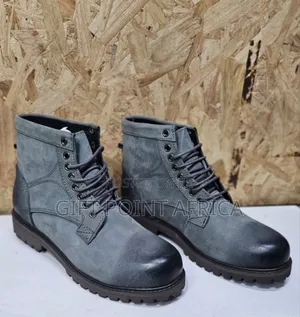 Grey Leather Timberland Boots for Men