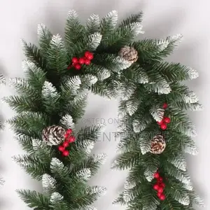 *2.5M Premium Natural Green Garland Pine-Cones and Berries*