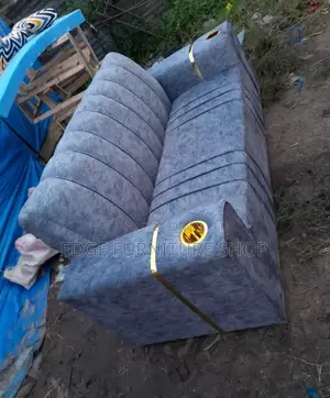 Velvet Grey Three Seater Available at New Vision Furnitures