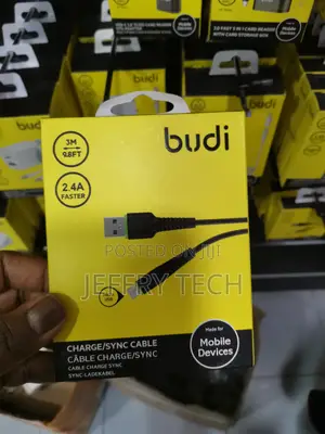 Budi Micro USB Cable 3M Fast Charge 2.4A for Android Smartph