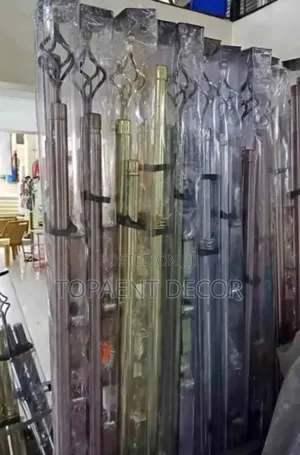 Brown, Gold and Silver 4m Double Curtain Rods