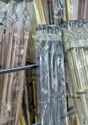 Black, Gold and Brown Door Adjustable Curtain Rods