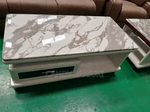 Pure Marble Coffee Table With Spacious Drawers on Both Sides