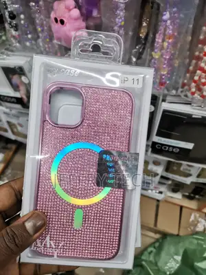 iPhone 11 Glitter Case With Magsafe for Women Girls -Pink