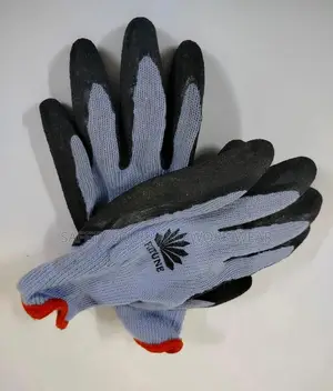 Blue-black Red Stripped Diamond Grip Gloves