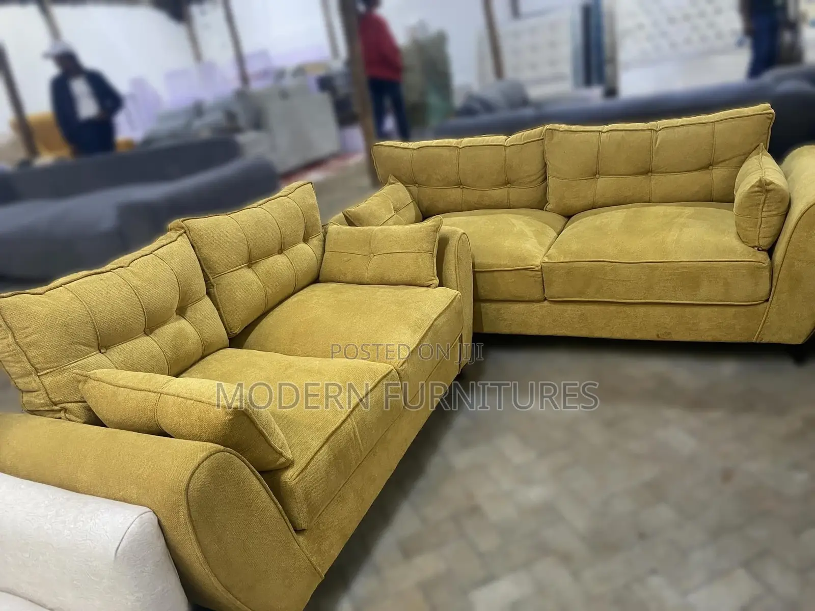 Mustard Yellow 5 Seater Butterfly Sofa