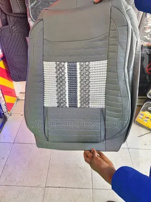 Grey Leather Seat Covers With Stitches