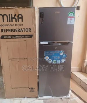 Mika Fridge, 138l, 2 Door Top Mount Freezer, Defrost
