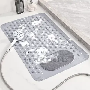 Grey Bathroom Antislip Mat With Footbrush