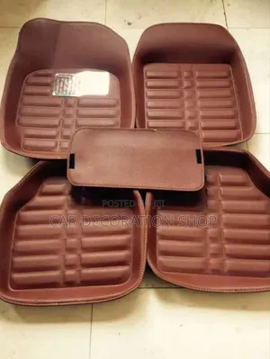 5pc Brown Leather Deep Dish Dust Mat