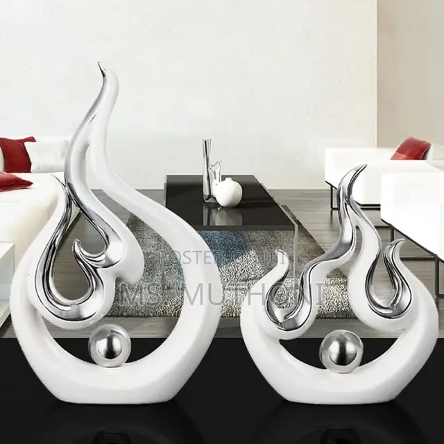 2pcs Set Decoration Ornament Statue Decor