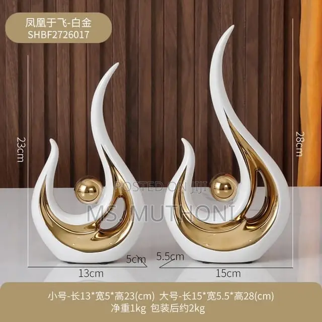 2pcs Set Decoration Ornament Statue Decor