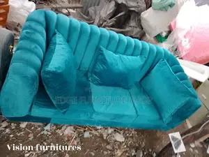 Blue Three Seater Sofa Set on Sale