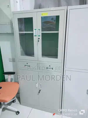 Glass Top Office Storage Cabinet