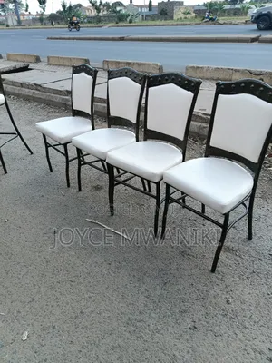 Restaurant Seats, Cream White With Powder Coated Frame 