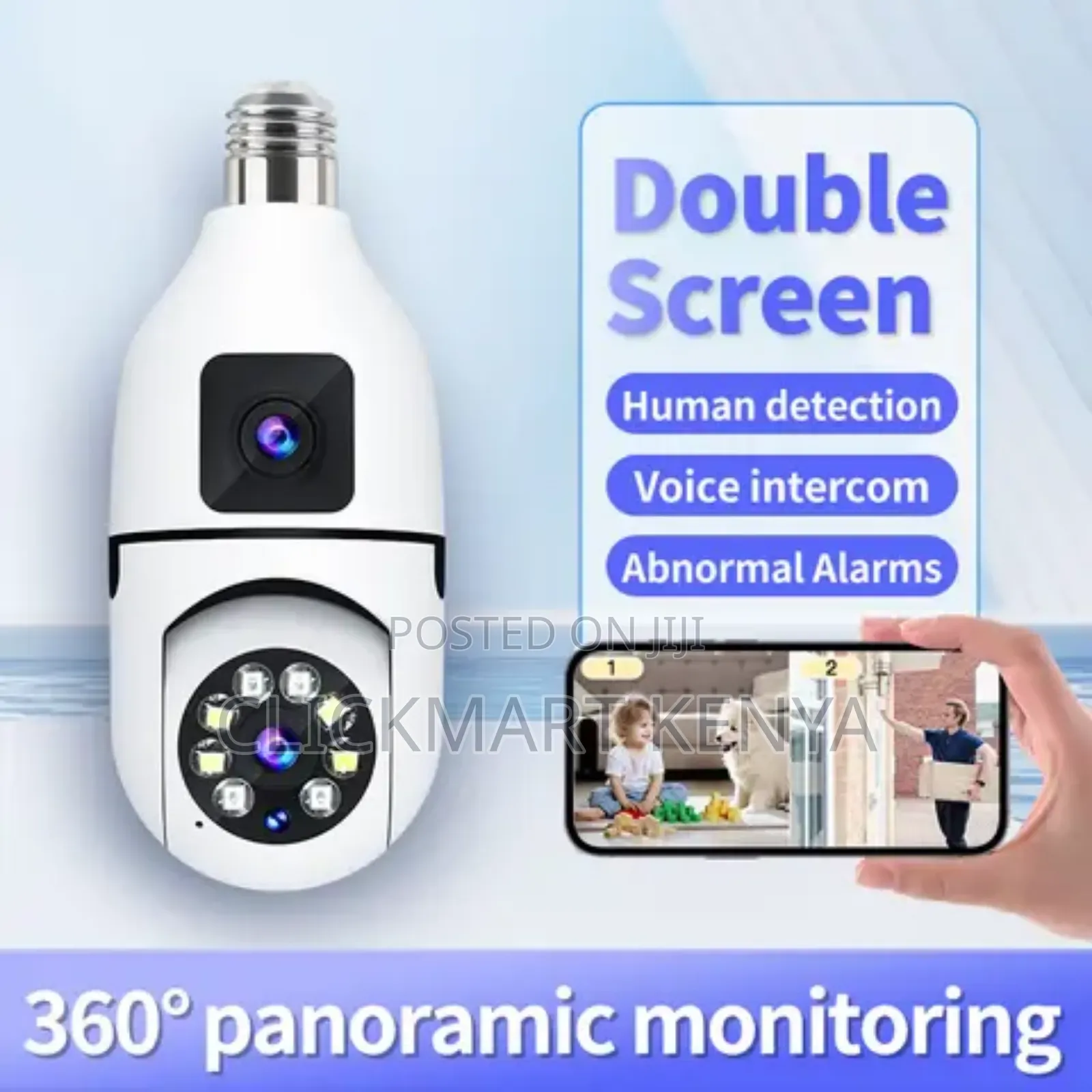 CCTV Bulb Camera With Dual Lens PTZ Wifi Camera