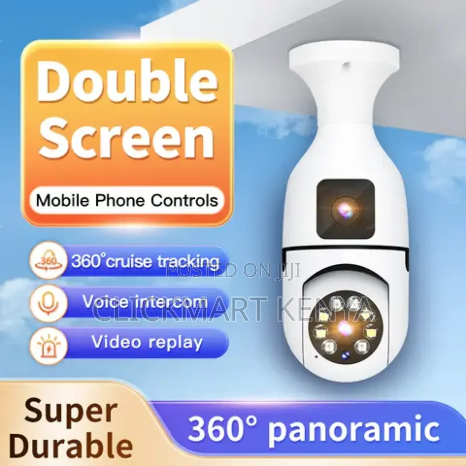 Home Surveillance Dual Lens CCTV Bulb Camera