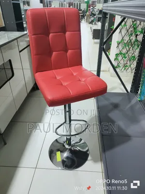 Red Barstools With Footstand