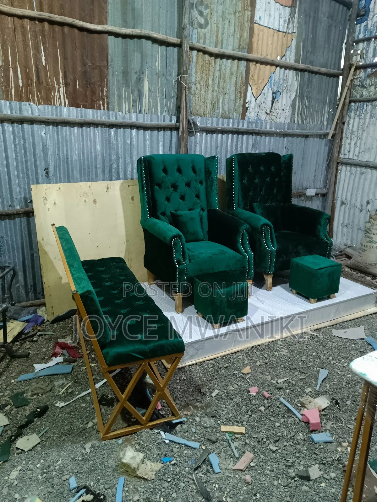 2 Pedicure Seats, Platform and a Waiting Bench 