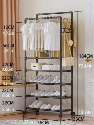 Shoe Rack With Wheels/Clothes Rack for Hanging