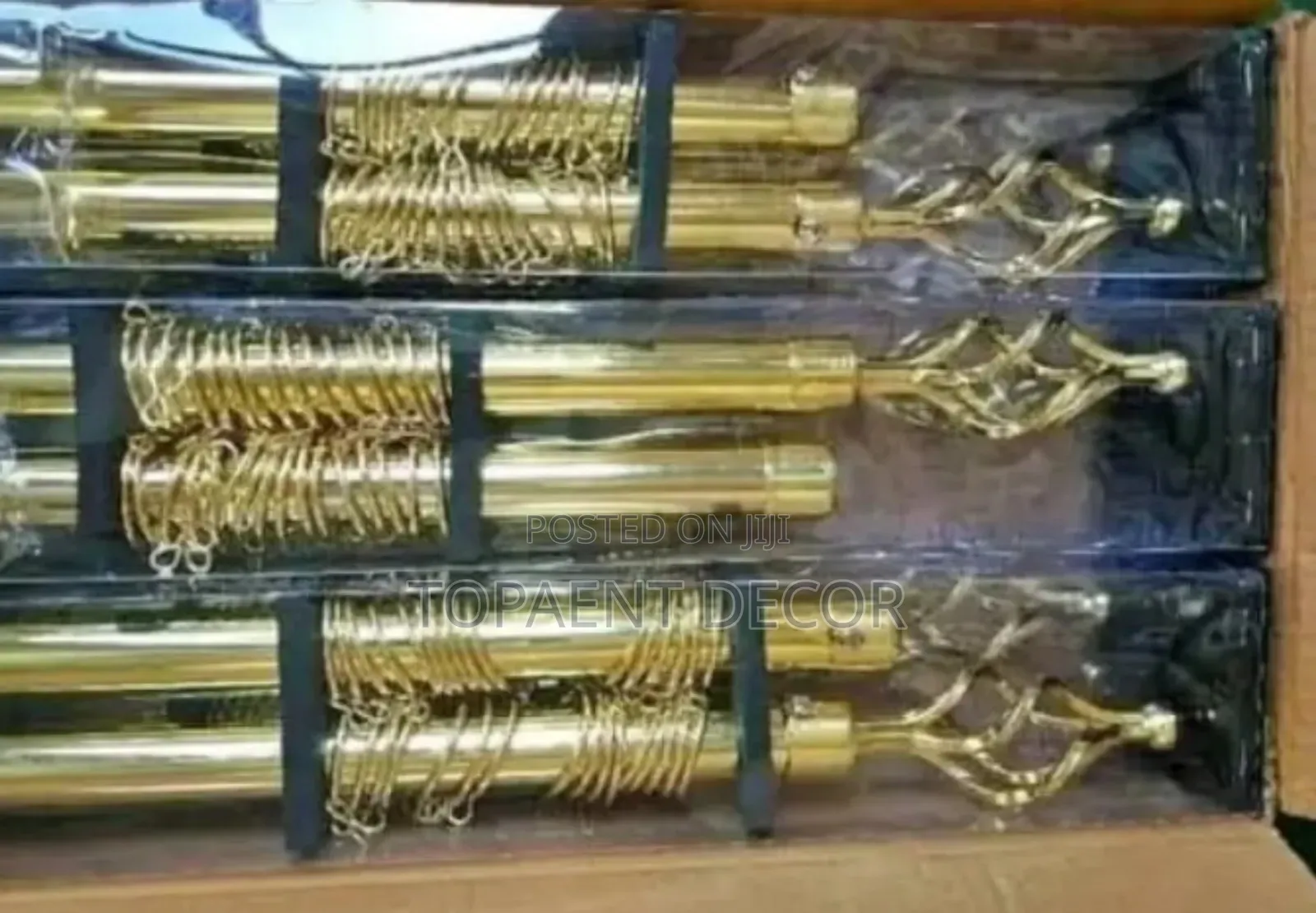 Shinny Gold Adjustable Window Curtain Rods