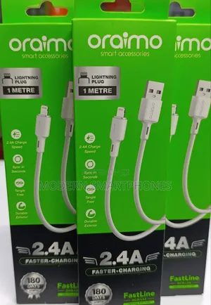 Oraimo iPhone Data Cable Duraline 2 OCD-L53 – White