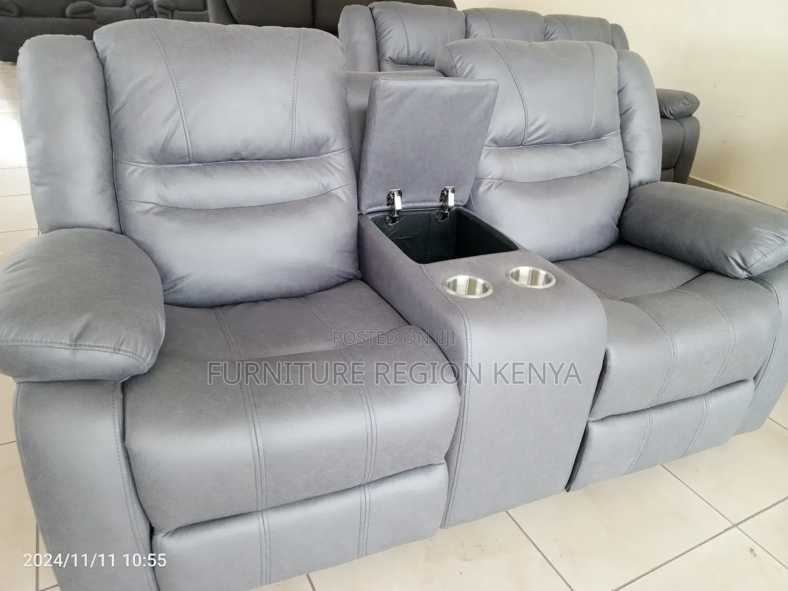 Two Seater Imported Fabric Recliner Sofa