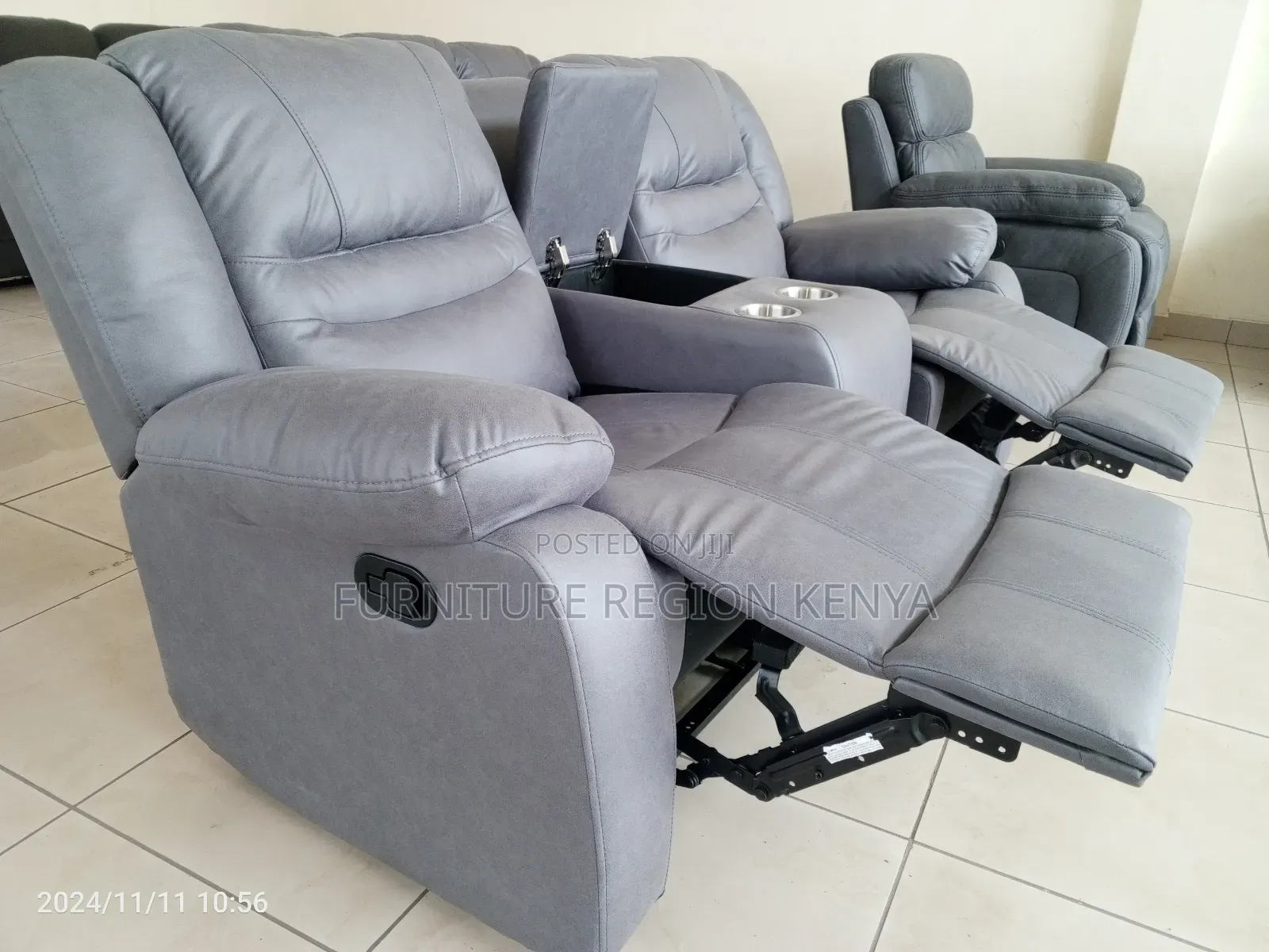 Two Seater Imported Fabric Recliner Sofa