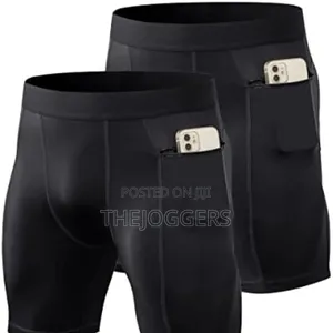 Men's Running,Gym Compression Short With Zipper Pockets