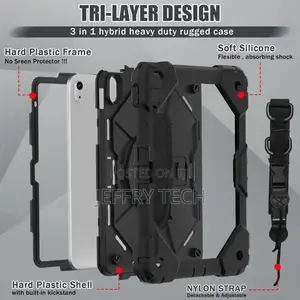 iPad 10th Gen 10.9 Inch 2022 Kickstand Rugged Cover-Black