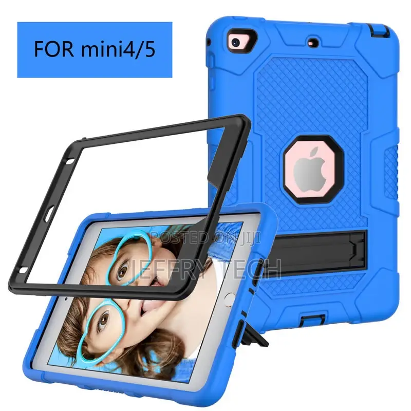 iPad Mini 4 2015 Three Layer Heavy Duty Shockproof Case,Blue