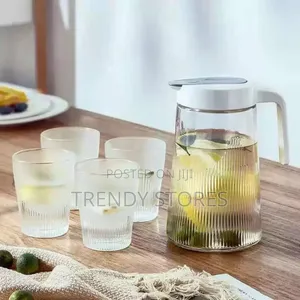 Glass Water Pitcher With 4 Glasses