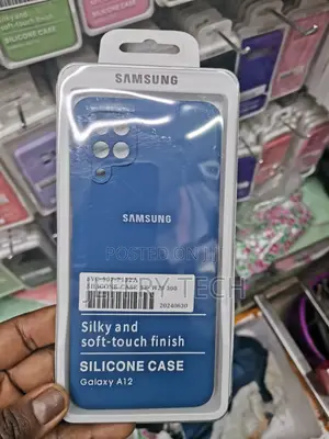 Samsung Galaxy A12 Soft Silicone Back Case Cover-Blue