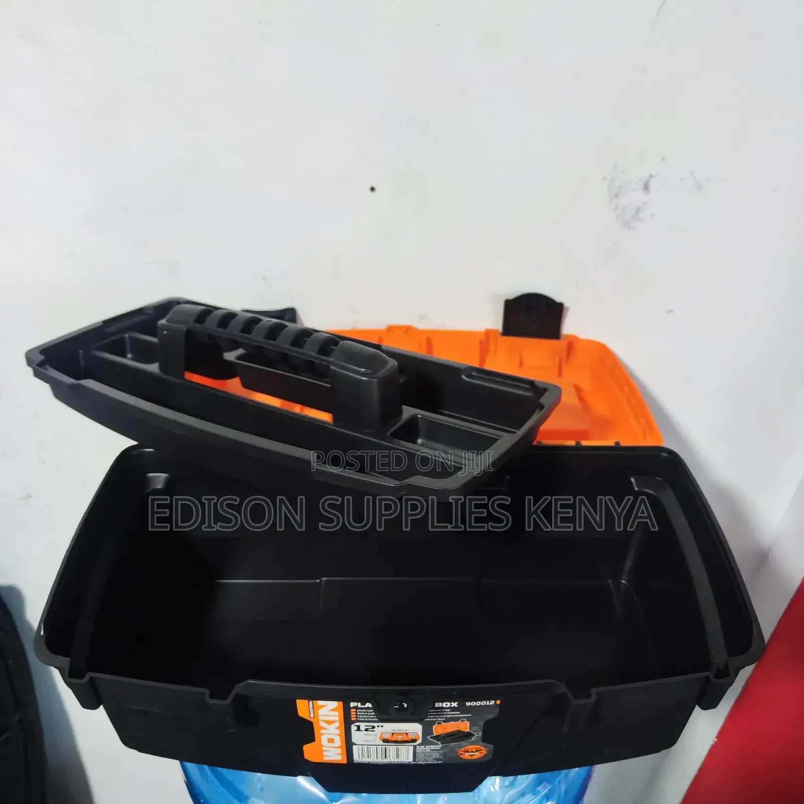 Plastic Tool Box 12'' Wokin Black Toolbox 12 Inch With Tray
