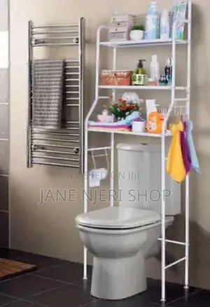 White Over Toilet Tidy Rack Organizer