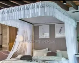 King-Size Bed Rail White Mosquito Net