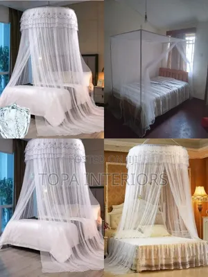Four Stand and Round Breathable Mesh Mosquito Nets Bednets