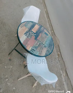 Foldable Table With Two Dining White Chairs