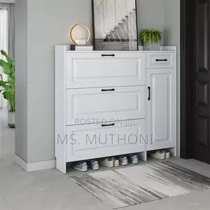 Entryway, Hidden Shoe Organizer Cabinet With Door and 3 Flip