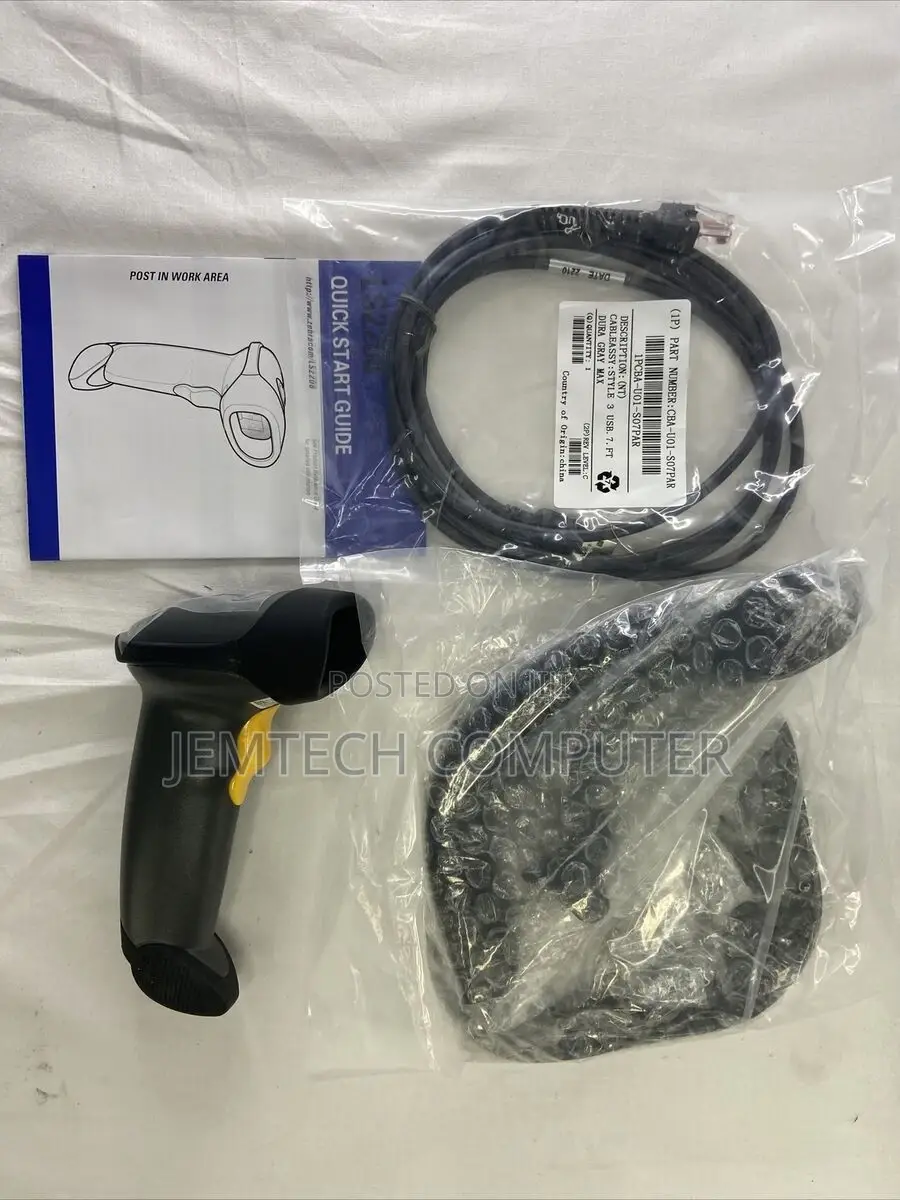 Zebra Symbol Barcode Scanner Kit LS2208 USB With Stand